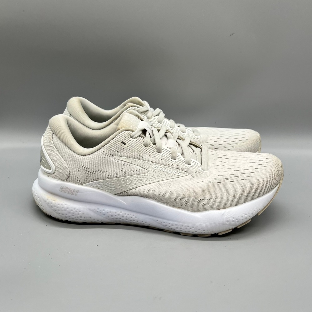 Brooks Shoes Womens 8.5 White Neutral Ghost 16 Running Athletic Sneakers Comfort